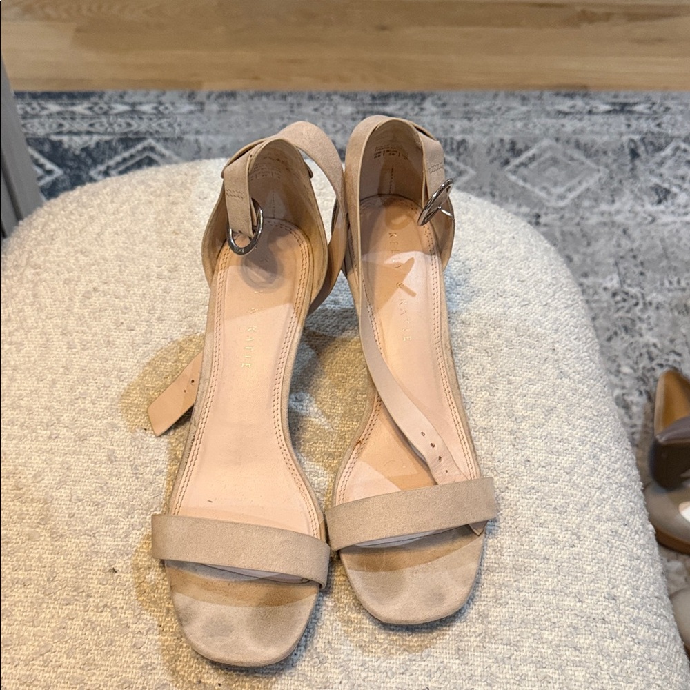 Kelly & Katie Nude Ankle Strap Heels